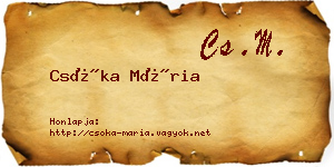Csóka Mária névjegykártya