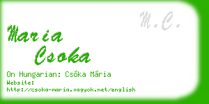 maria csoka business card