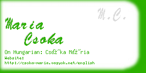 maria csoka business card